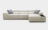 Geranium 6pc Modern Motion Leather Sectional with Storage