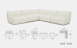 Dimension | Italian Leather | Corus Modern Motion Sectional Sofa | Mofit Home Furniture