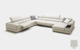 Geranium 6pc Modern Motion Leather Sectional with Storage