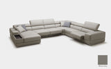 Geranium 6pc Modern Motion Leather Sectional with Storage