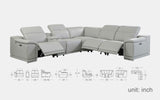 Morning Glory 6pcs Modern Motion Reclining Sectional Sofa