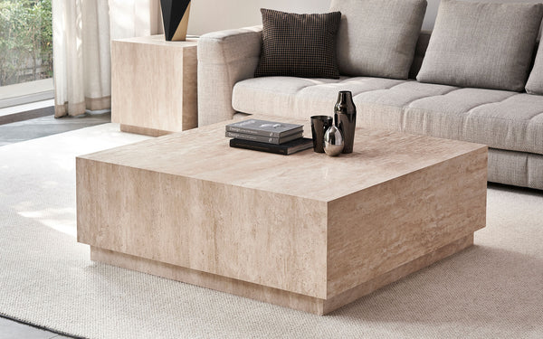 Marbella Travertine Square Coffee Table