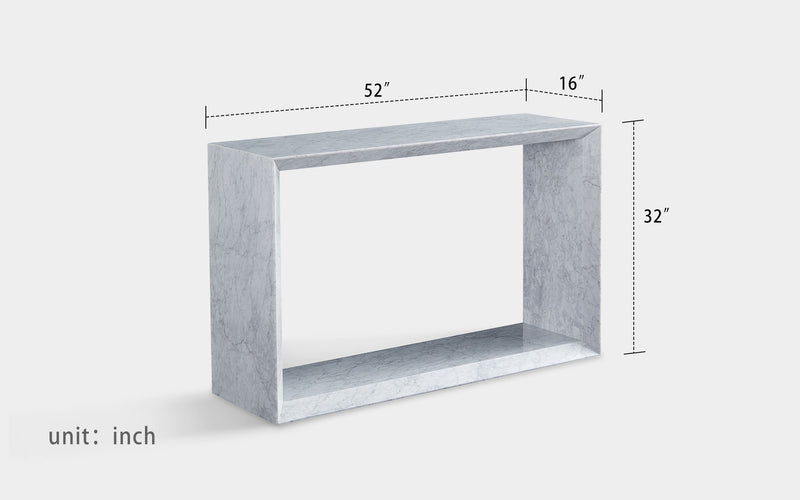 Periwinkle Marble Large Rectangle Side Table