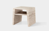 Zinnia Travertine Square Side Table