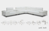 Gerberas Modern Motion Sectional Sofa with Power Reclining Backrest