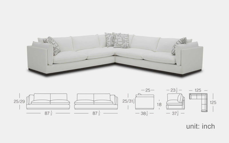 Auster Modern 3pc Motion Sectional Sofa